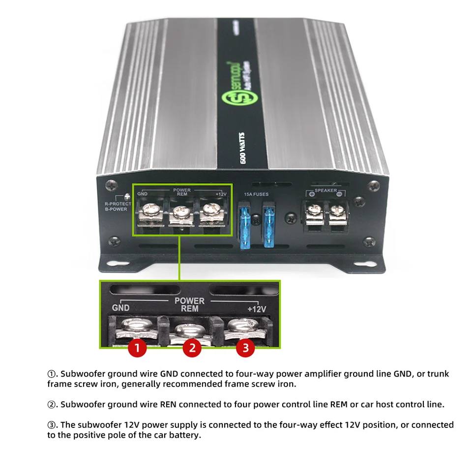 Single Channel Car Amp Class D Sub Bass Enhancer