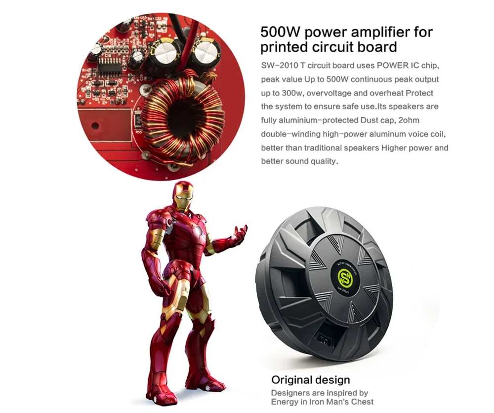 10 Inch Powered Spare Tire Subwoofer