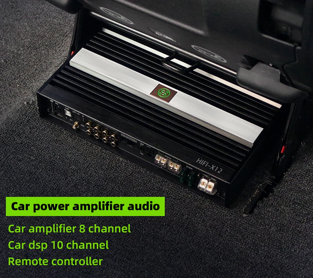 8-Channel Car Audio Amplifier with 10-Channel DSP