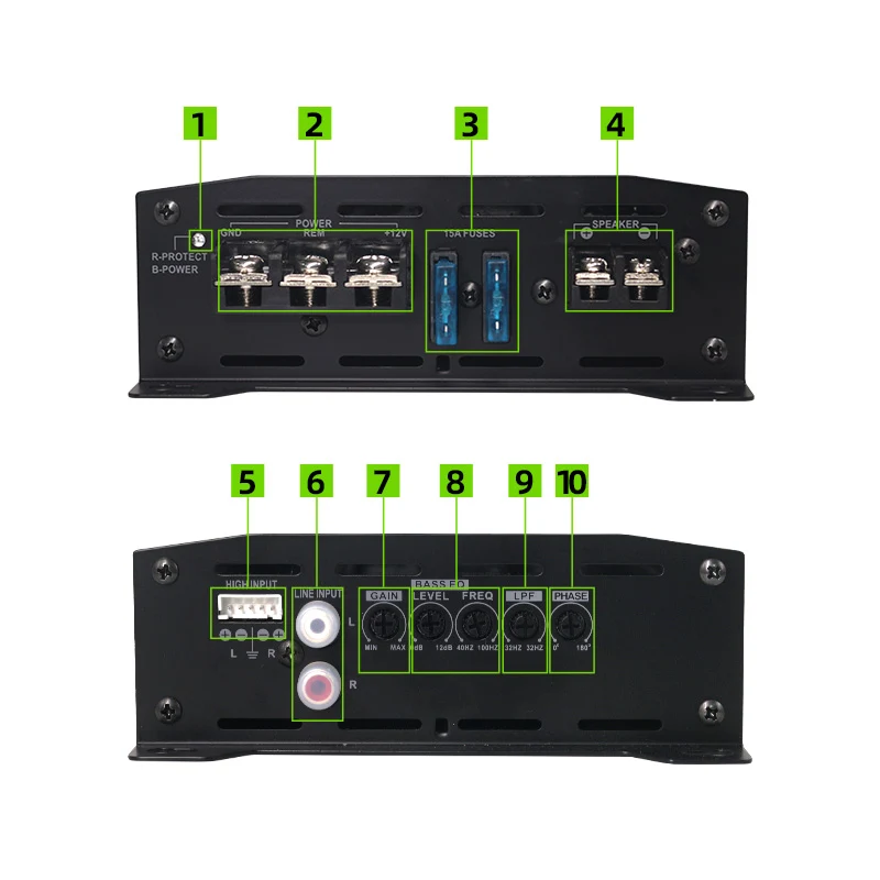 Single Channel Car Amp Class D Sub Bass Enhancer