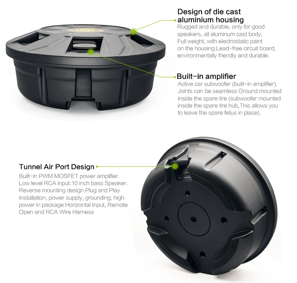 10 Inch Powered Spare Tire Subwoofer
