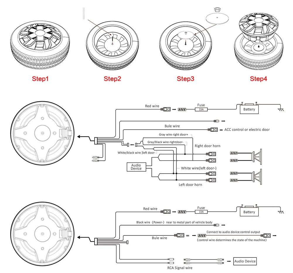 10 Inch Powered Spare Tire Subwoofer