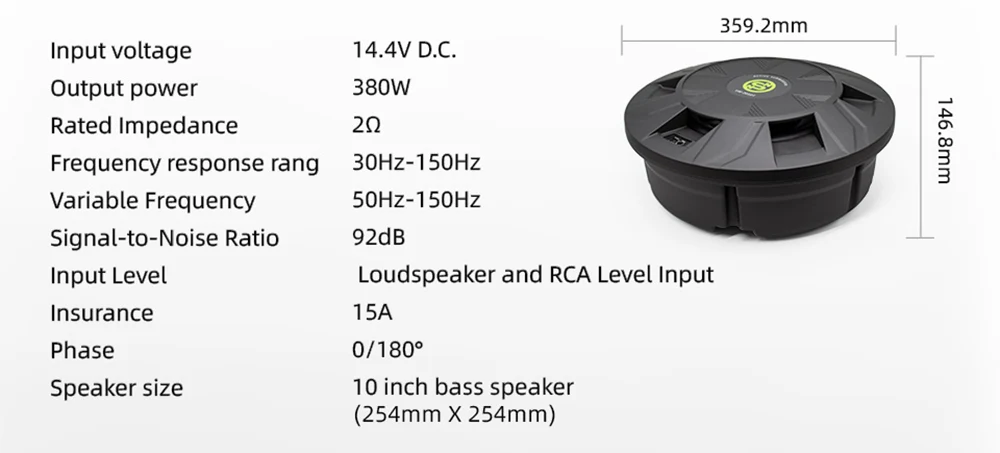 10 Inch Powered Spare Tire Subwoofer